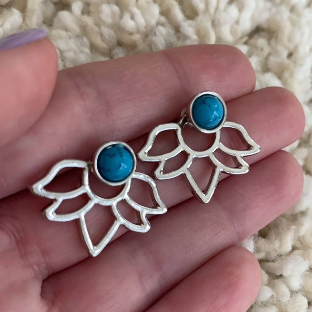 Set of 7 Earrings - mix of silver & rose gold - Picture 10 of 13